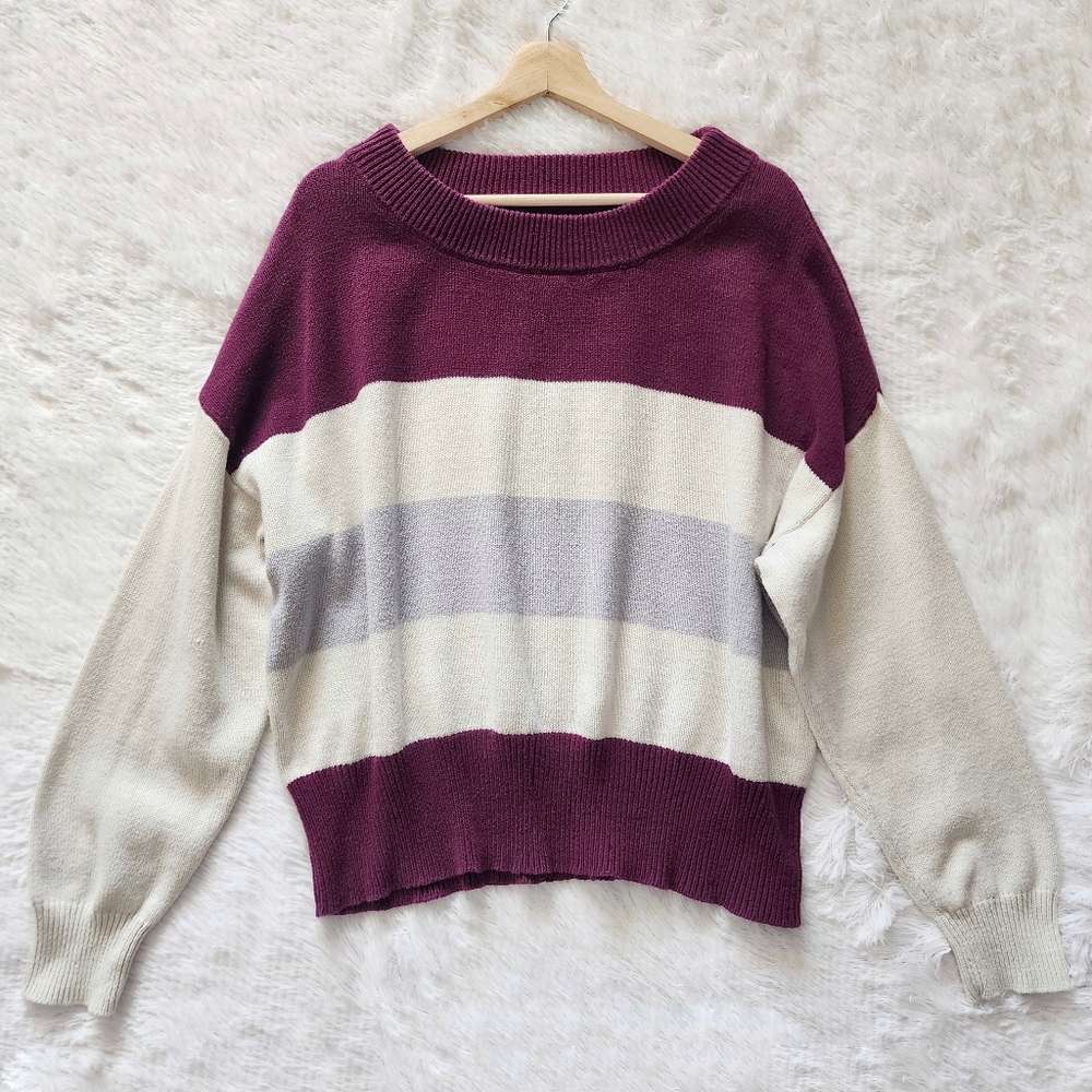 Lucky Brand Relaxed Fit Striped Knit Sweater
